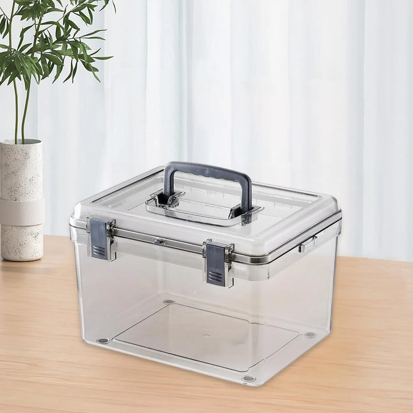 Camera Case with Handle Clear Sealing Drying Storage Box with Front Locking latches Multipurpose Good Anti Impact Resistance