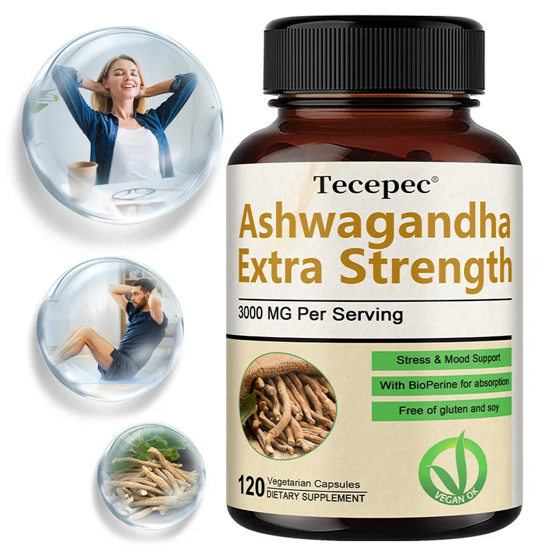 

Ashwagandha Extra Supplement for Strength Stress & Mood Support with BioPerine, 120 Vegetarian Capsules, Non GMO Formula