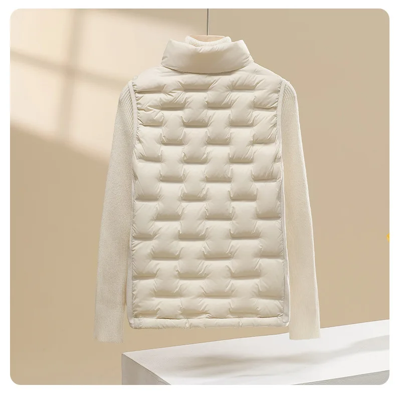 Zimowa Nowa Damska Kamizelka Bez Rękawów z Wypełnieniem ze 90% Białego Puchu Kaczego, Ultralekka, Ciepła Kamizelka dla Kobiet