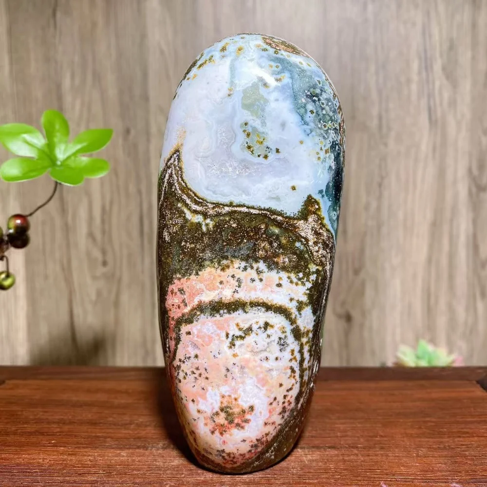 Natural Unique Ocean Jasper Free Form River Ocean Jasper Ornaments Healing Crystal Reiki Home Decor Gift