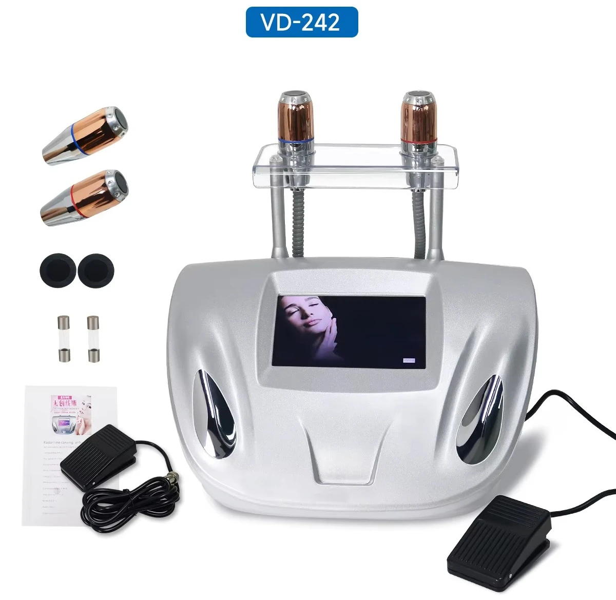 เครื่องนวดหน้า 2 in 1 V-max Radar Line Carving ยกกระชับผิวหน้า ลดเลือนริ้วรอยรอบดวงตา ขัดผิว สำหรับใช้ในบ้าน