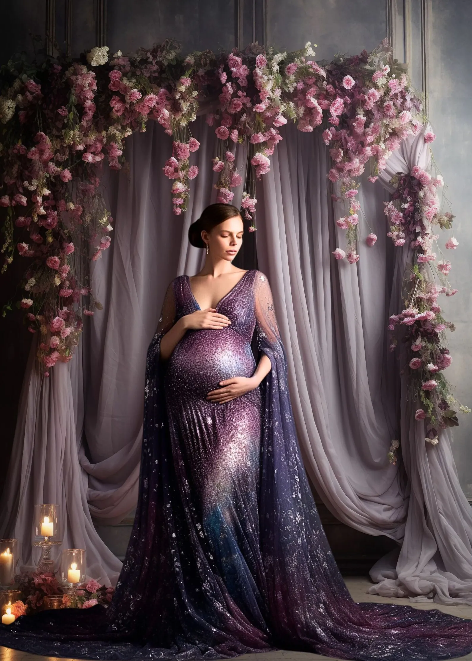 Mehofond 사진 배경 아치, 꽃 창 커튼, 성인 생일, 결혼식, 출산 초상화 장식, 사진 스튜디오 배경