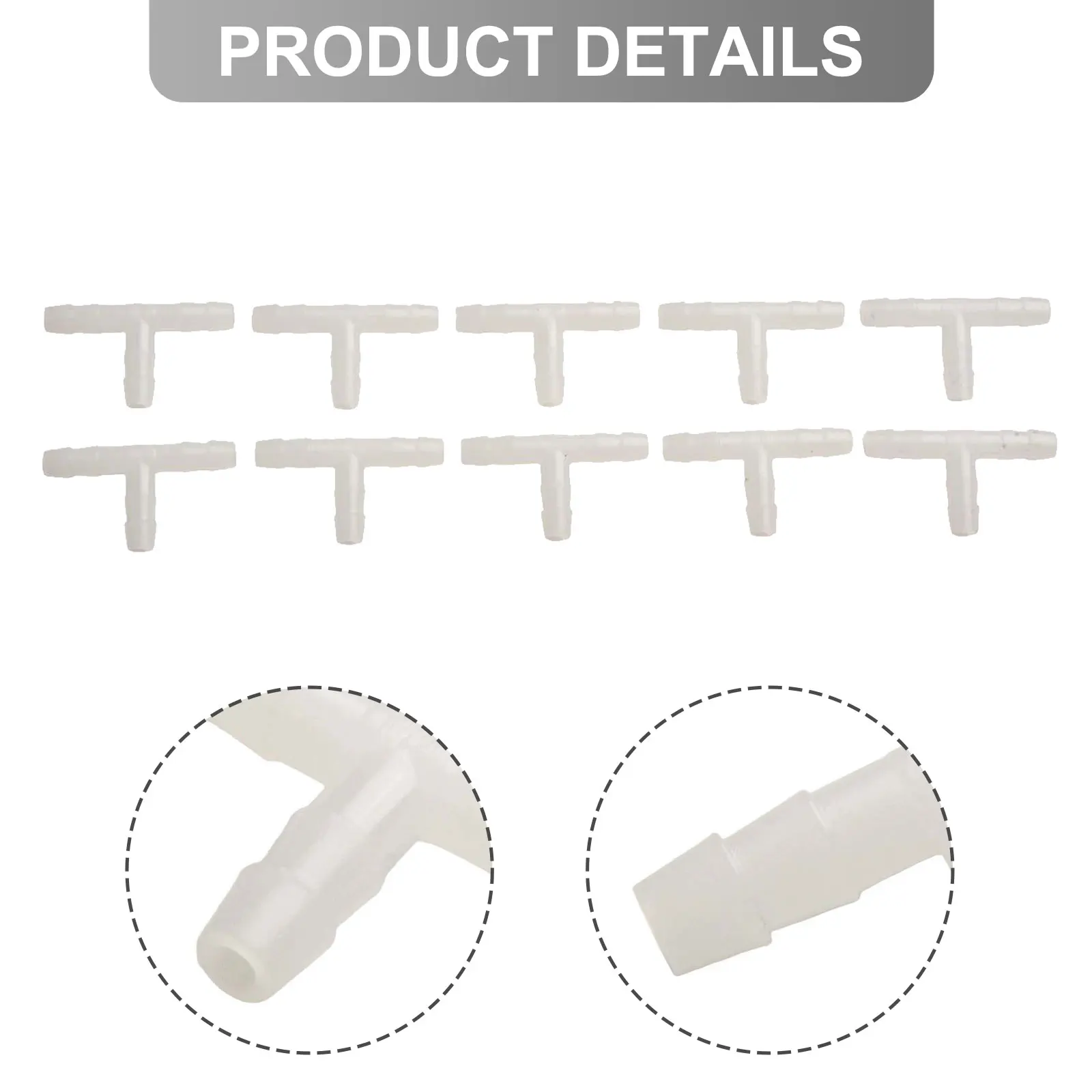 10PCS PE T Type Tee Joints for Aquarium Air Pump Hose 4~8mm Compatible with Silicone Tubing for Fish Tank Air Distribution