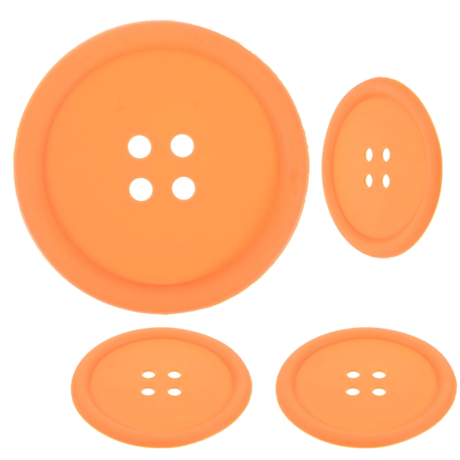 4Pcs Round Button Shape Silicone Cup Coasters Set Bright Color Non-Slip Heat Resistant Table Protectors for Wooden Glass
