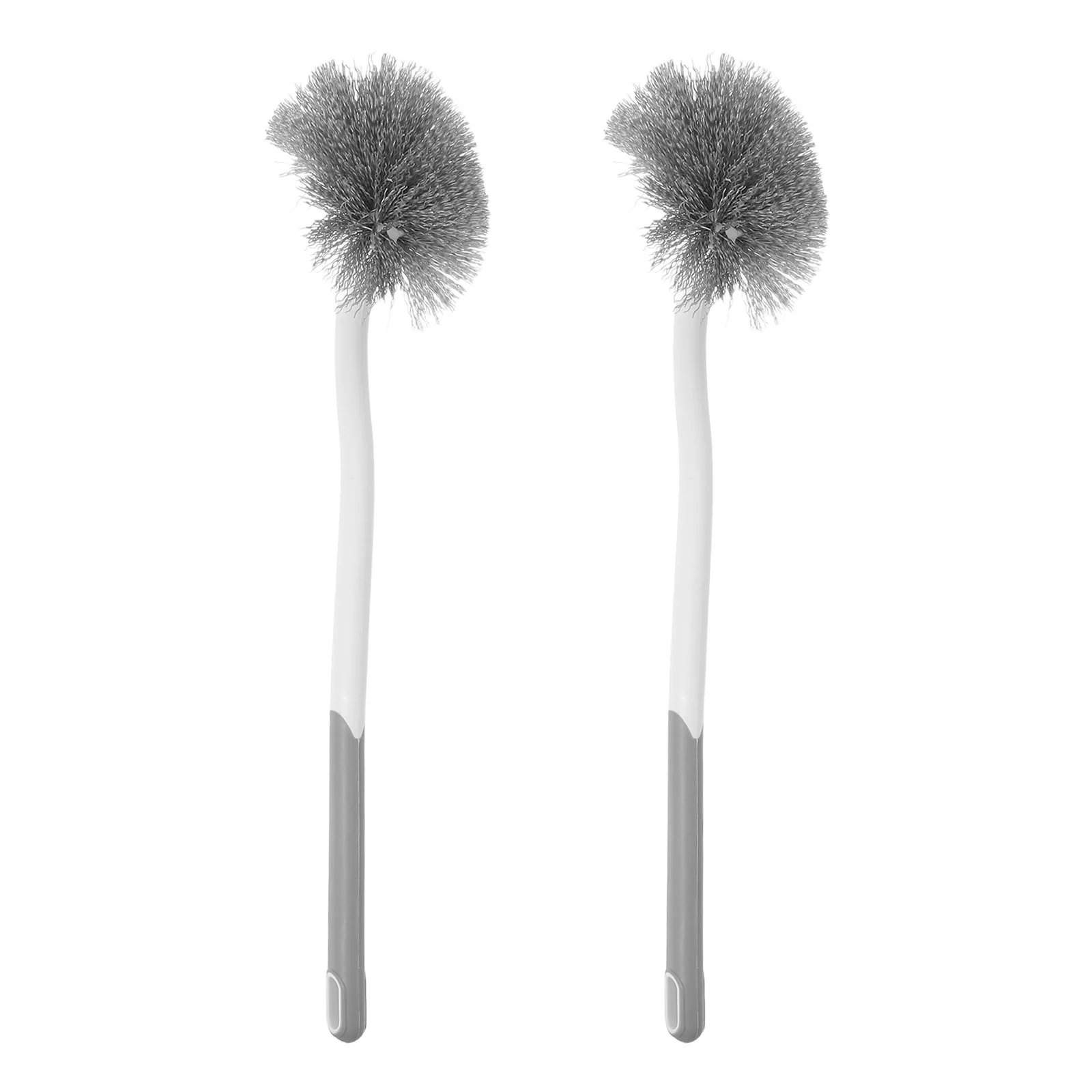 

2pcs Curved Toilet Bowl Brush 14.54X3.14X2.95" High Density Bristles Easy Rinse Ergonomic Handle For Household Communal