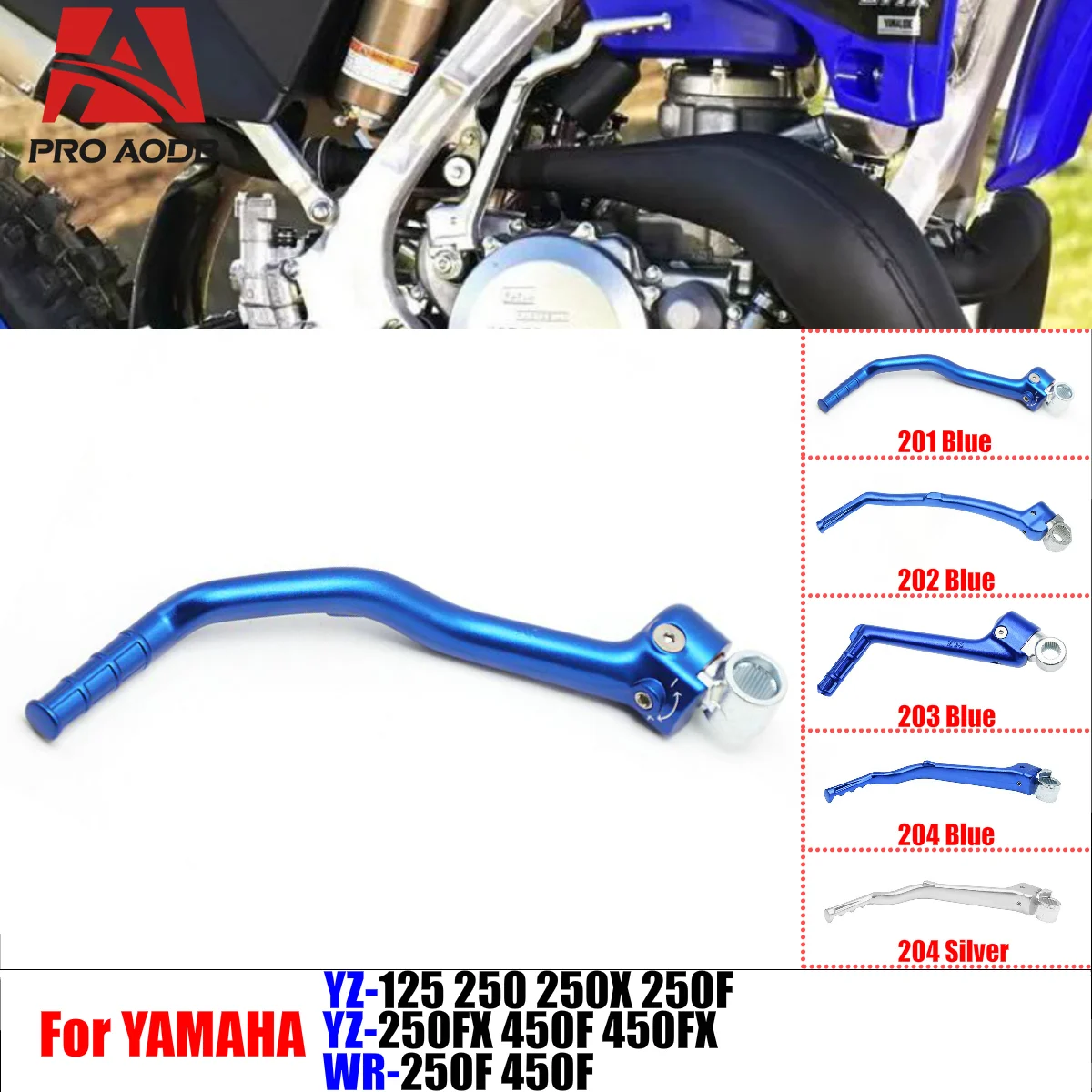 For Yamaha Motorcycle YZ250F YZ250FX YZ250FX YZ450FX YZ125 YZ250 YZ250X WR250F WR450F CNC Forged Kick Start Starter Lever Pedal