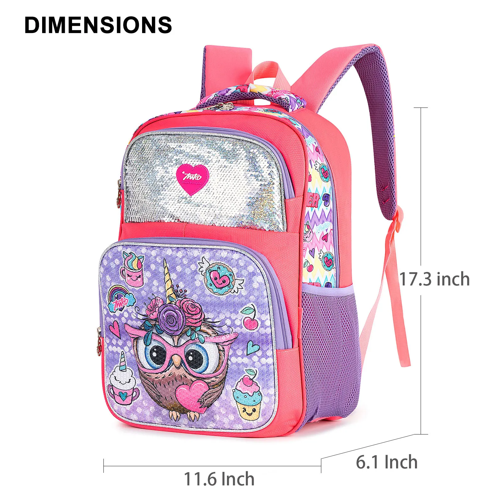 Girls Glitter Sequins Cute School Anime Backpacks Unicorn Backpacks Waterproof Lightweight Kawaii Bookbag Kids Bags Gift