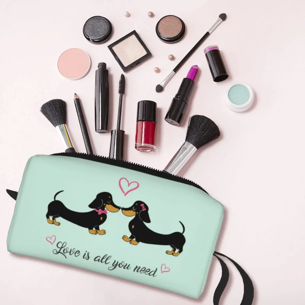 Cute The Dachshund Travel Toiletry Bag for Women Badger Sausage Wiener Dogs Cosmetic Makeup Organizer Beauty Storage Dopp Kit