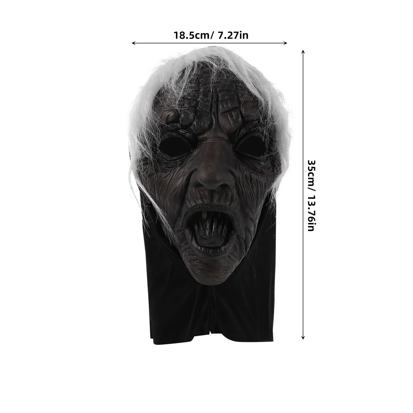 Maschera da strega Maschera di Halloween spaventosa realistica per adulti Costume Party Masquerade Dress Up Mago Copertura per il viso Maschere spettrali per adulti