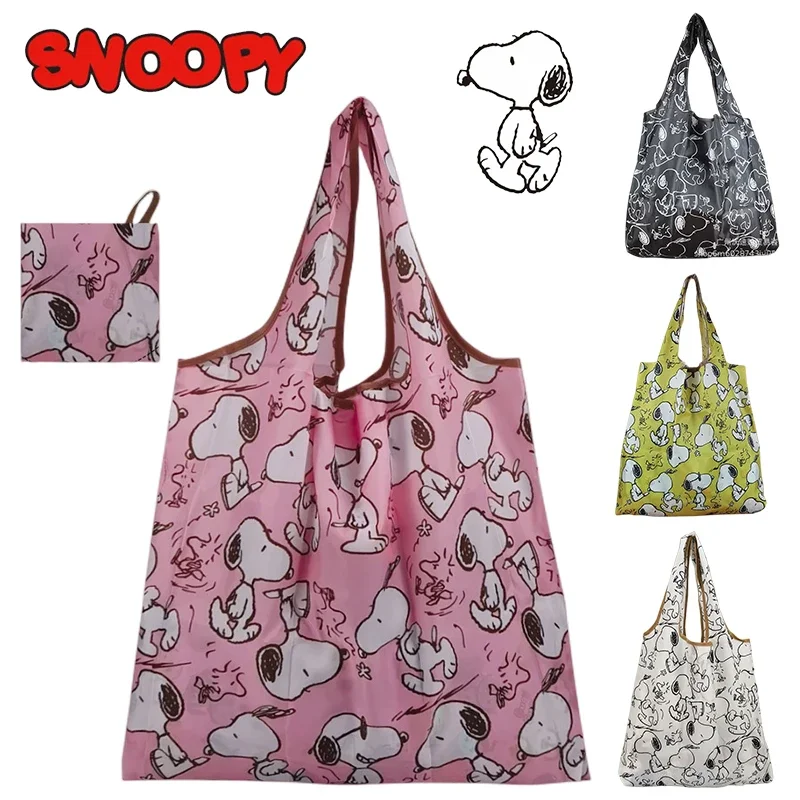 Snoopy Shopping Bag Foldable Reusable Eco Bag for Vegetables Grocery Package Women Shopper Bag Large Handbags Tote Bag Portable