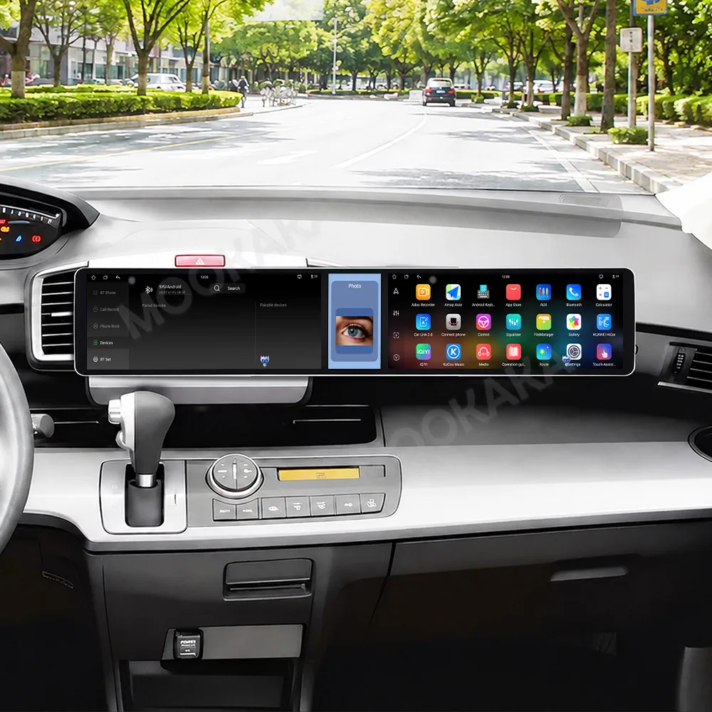 Android 15 Dual 12.3 Inch Triple Screen For Honda Freed 2008-2013 Auto Stereo Radio Multimedia Player GPS Navi Wireless CarPlay