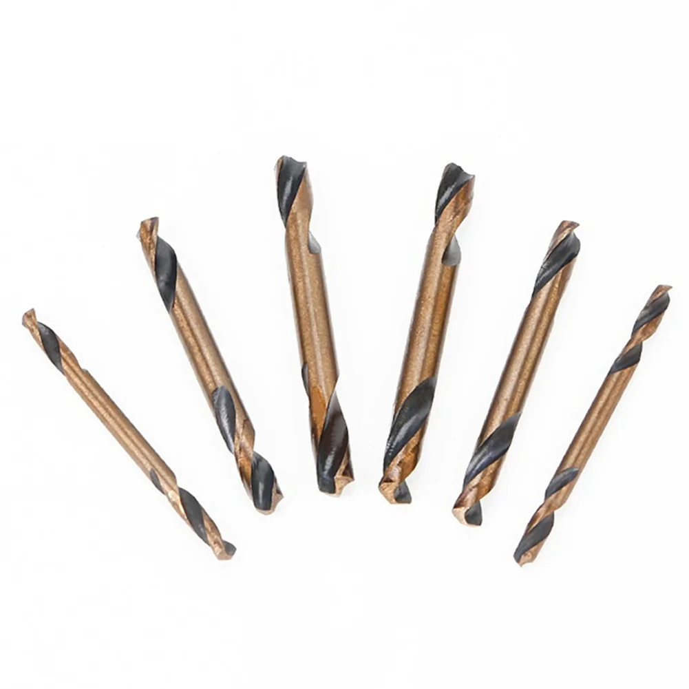 6Pcs HSS Auger Bohrer Bits Doppel-headed Bit 3mm 3,5mm 4mm 4,5mm 5mm 6mm Kopf Für Edelstahl Eisen Aluminium Bohren Werkzeuge