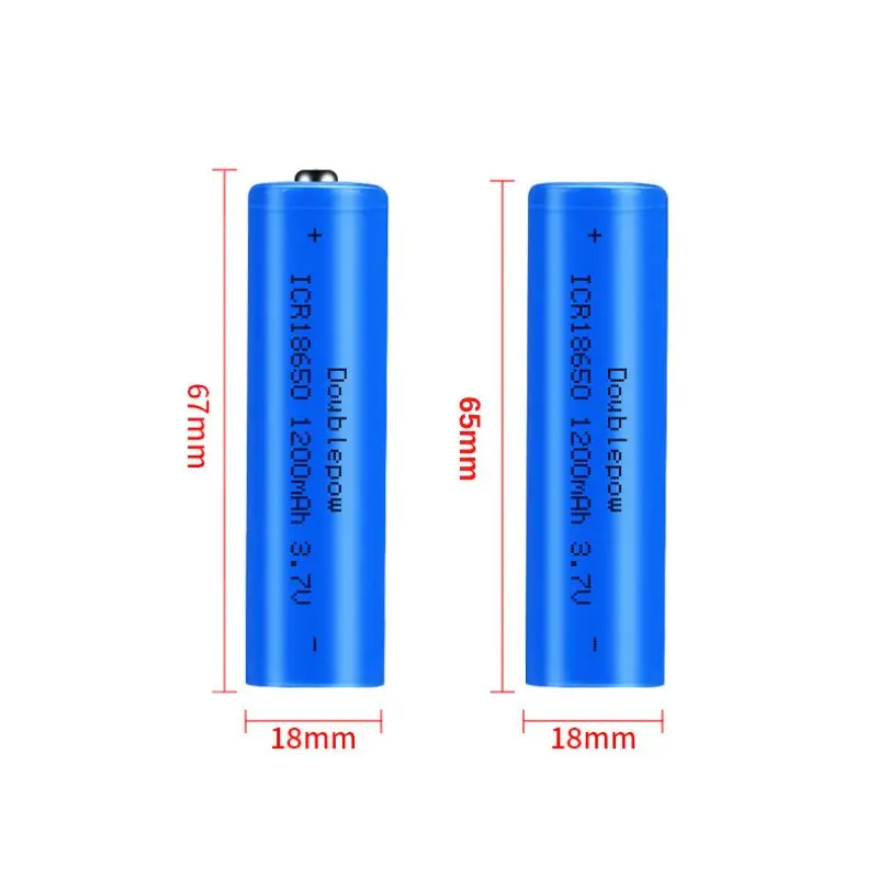 DOUBLEPOW 1200mAh 18650 Rechargeable Lithium Ion Battery 100% New Original 3.7V Batteries Pack for Flashlight  Fan Mobile Power