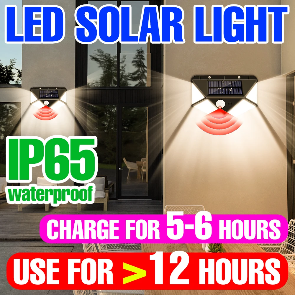 

20W LED Solar Lights Outdoor Spotlights IP65 Waterproof Solar Floodlight PIR Motion Sensor Wall Lamp Exterior Garden Decoration