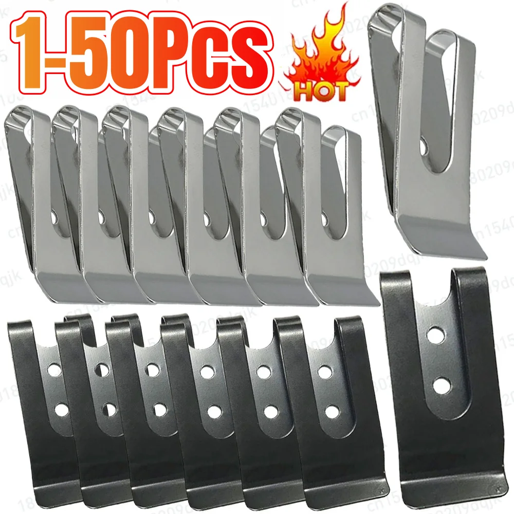 Metal Belt Clip Holster Sheath Belt Clip Double Holes Buckle Spring Hook Belt Clip for Belt Bag Leather DIY for Wallets Pouches
