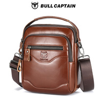 New Men's Top Layer Cowhide Shoulder Bag Genuine Leather Shoulder Bag Men's Retro Large Capacity Multifunctional Satchel