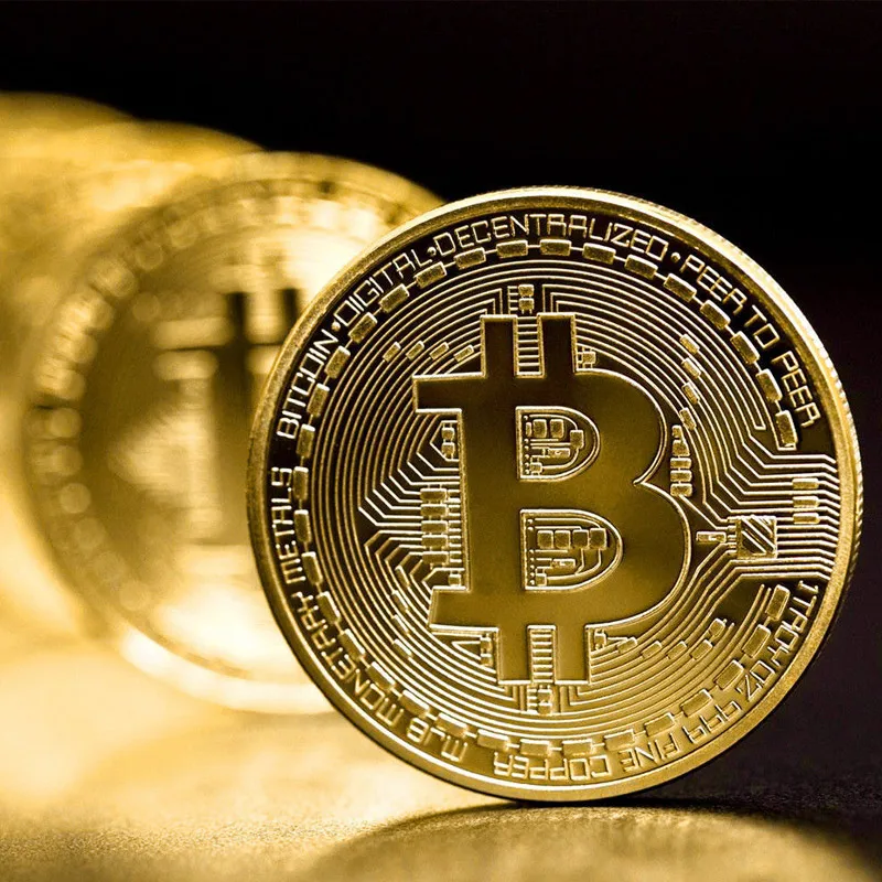 Kreatywna pamiątka pozłacane Bitcoin moneta kolekcjonerska wielki prezent Bit moneta kolekcja sztuki złota pamiątkowa moneta