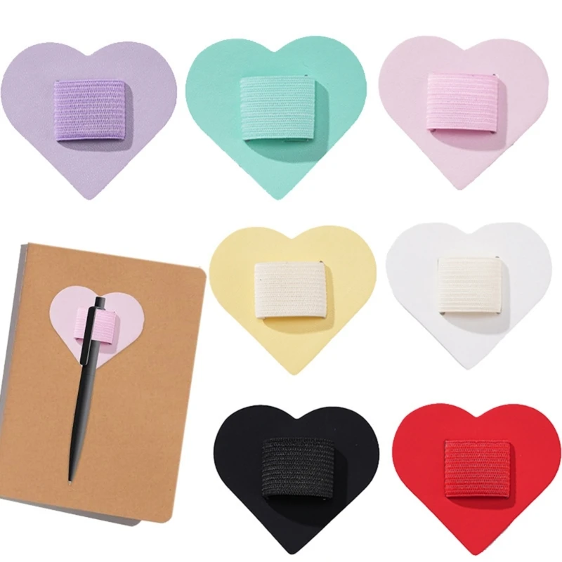 7Pcs Love Heart Shaped Pen Clip Set Pencils Holder Convenient Pen Storage Solution for Notebook Student Writing Supplies