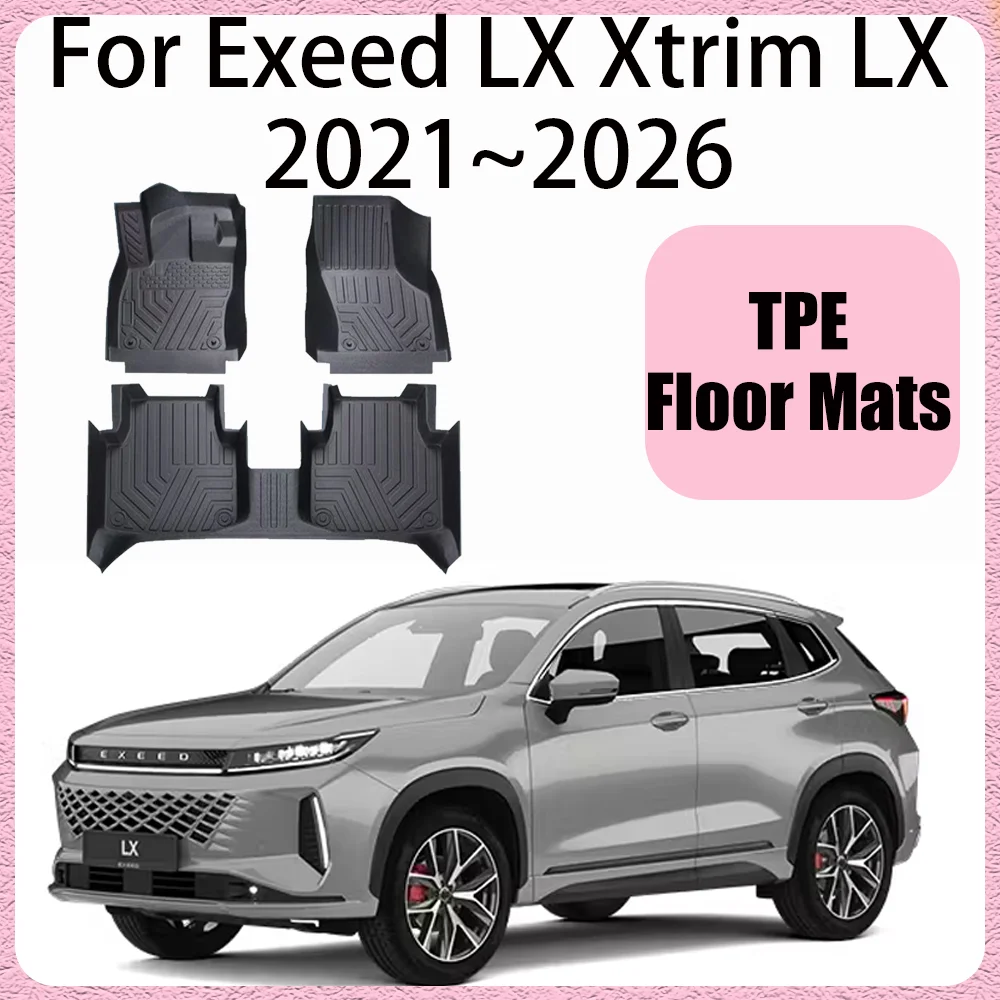 ل Exeed LX Xtrim LX 2021 ~ 2026 2022 2023 2024 2025 LHD سيارة TPE الحصير سجاد مقاوم للماء حماية الملحقات الداخلية