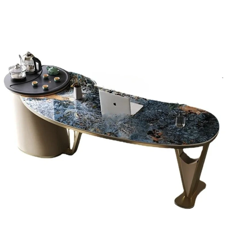 

Light Luxury Tea Table Home Office Tea Table Desk Modern Simple and High-End Drink Tea Table Chair