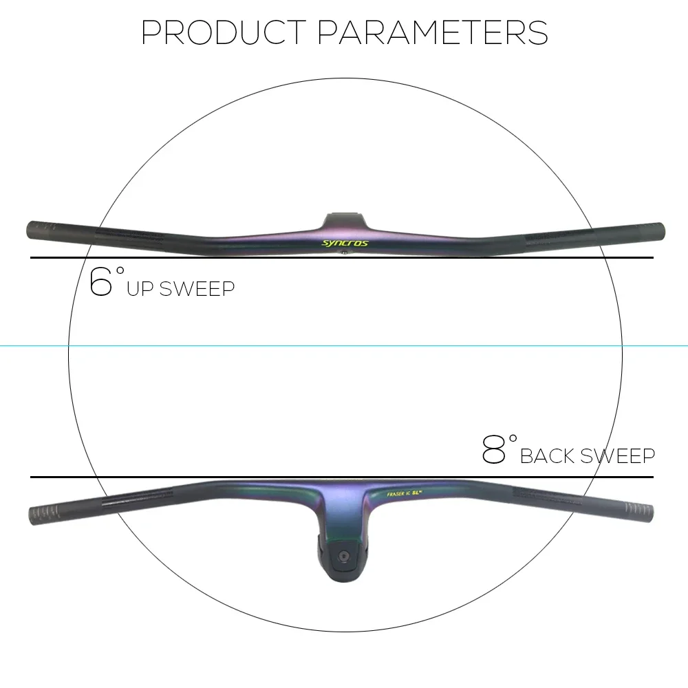 SYNCROS Carbon Handlebar FRASER IC SL WC Chameleon MTB Bike Handlebars Matte/Gloss -20° Stem 70-100mm  780mm bike fram parts