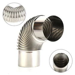 Tubo de codo de 60/70/80mm de acero inoxidable, revestimiento de chimenea de 90 grados, curva de 90 °, tubo de estufa múltiple para accesorios de Camping al aire libre, 1 unidad