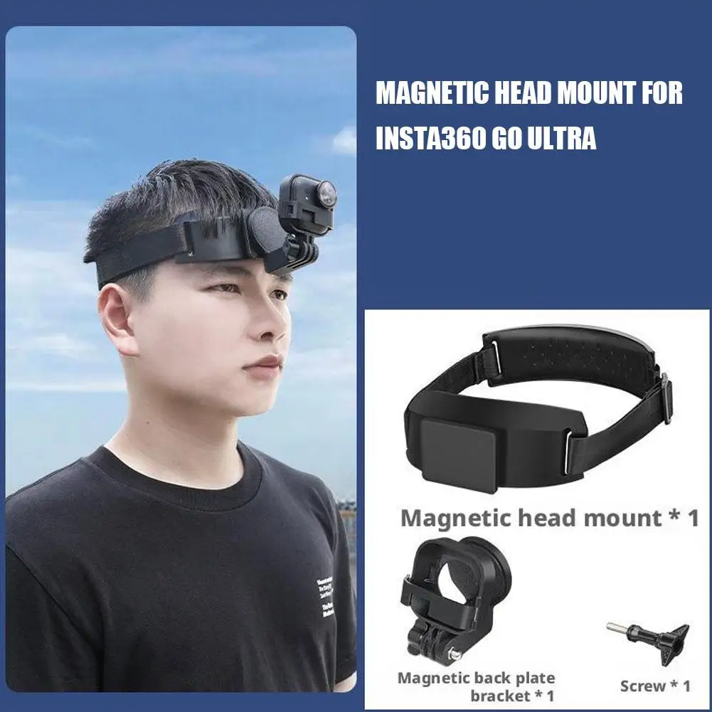 

Head Strap Mount For Insta360 Go Ultra Action Cameras Magnetic Head Strap Mount Multiple Rotation Angles Comfortable To Wea A9S4