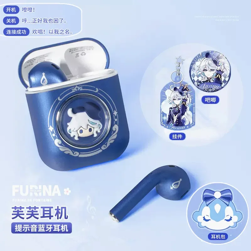 

Anime Genshin Impact Tartaglia Venti Scaramouche Furina Raiden Shogun Xiao Cosplay Bluetooth Headset Badge Pendant Storage Bag