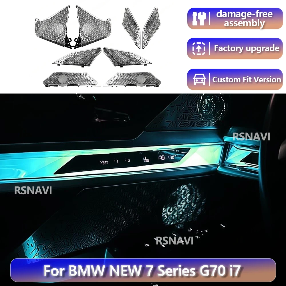 

RGB color streamer For BMW 7 Series G70 2023+ Speaker Cover Ambient Light Car Hi-Fi Midrange Tweeter Horn Stereo Grille