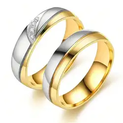 Charm Stainless Steel Couple Rings For Lover's Cute Women Zircon Rings Fashion Men Rings Valentines Day Gifts Wedding Jewelry
