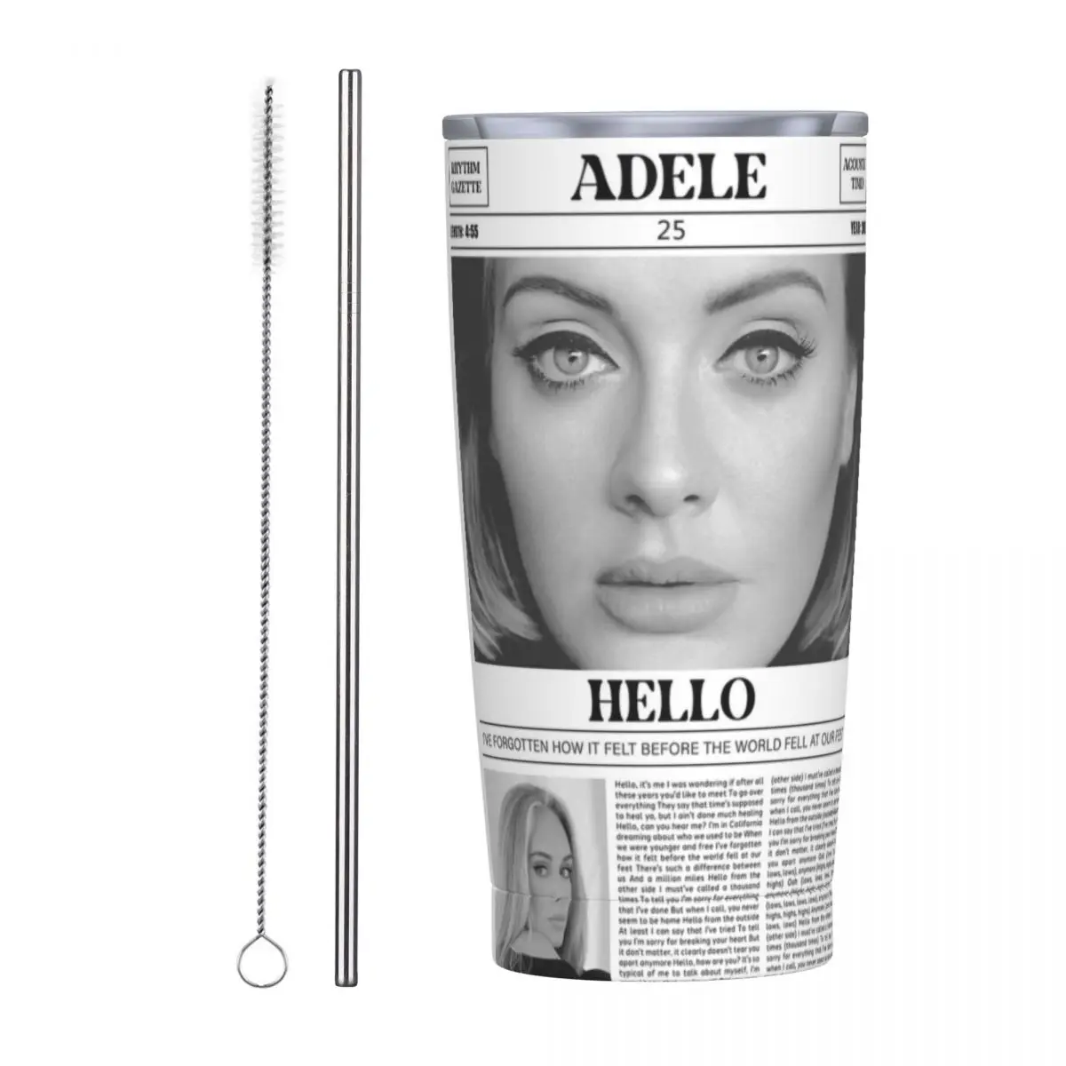 Adele Music Artists Tumbler Vacuum Insulated 2024 Album Tour Thermal Cup Stainless Steel Double Wall Mugs Water Bottle 20oz