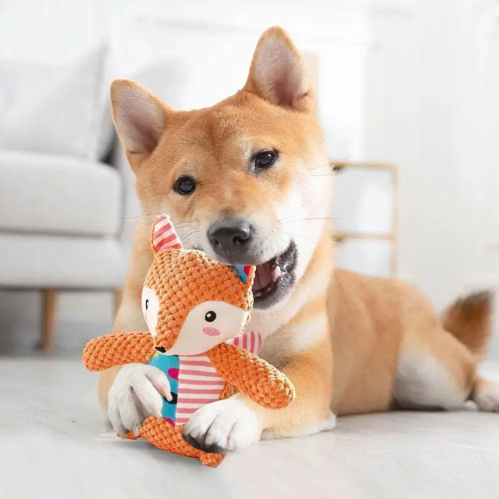 1 Piece Interactive Squeaky Plush Dog Chewing Toy Cute Elephant Bite Resistant Teeth Cleaning Sounding Doll Pet Supplies - view 4