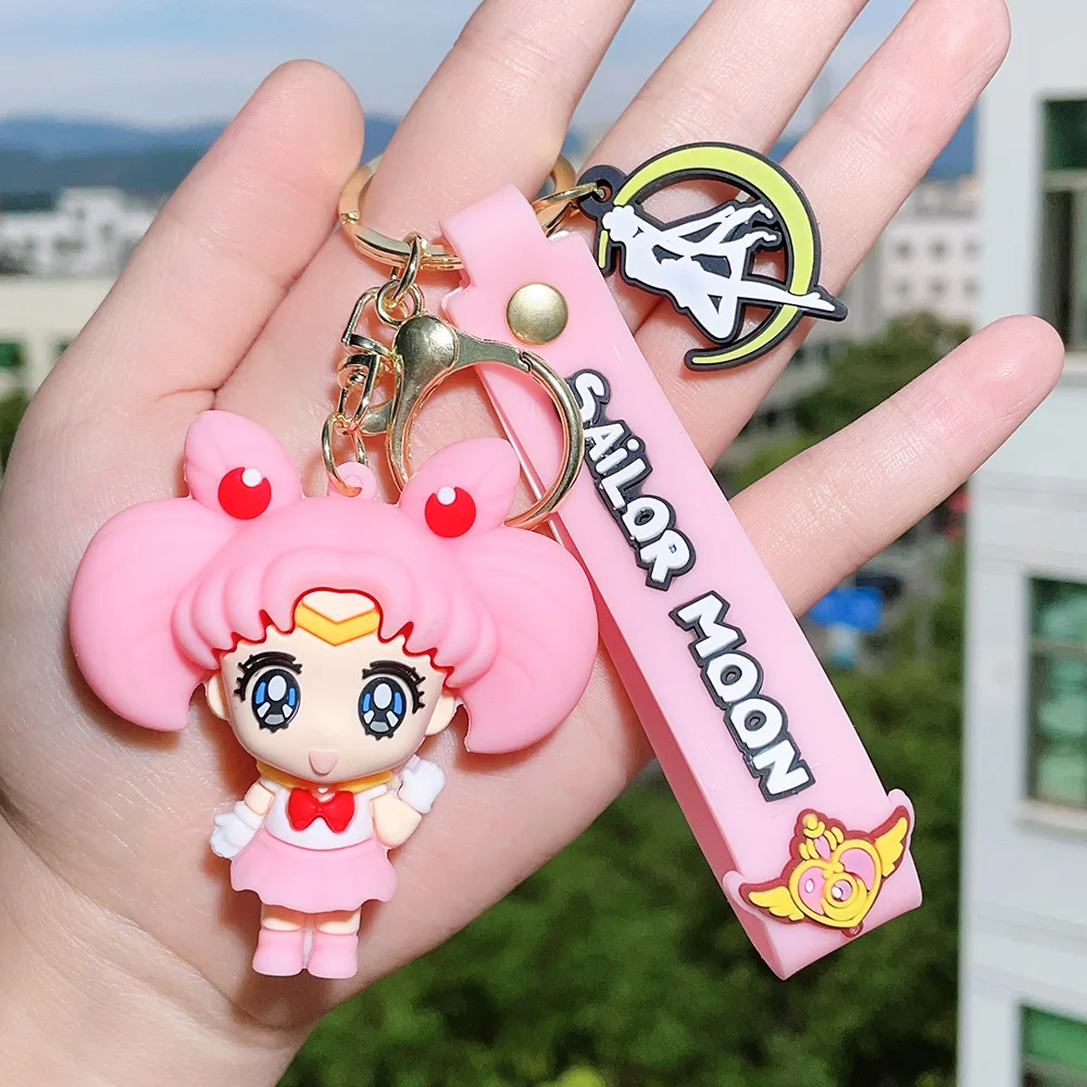 Sailor Moon Cartoon Key Chain Couple Bag Pendant Key Pendant Moon Hare Figure Car Key Chain