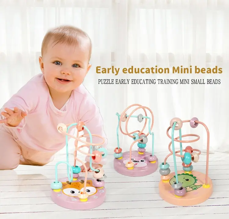 

Wooden cartoon animals, mini round beads, early education, intelligence, hands-on and brain stimulating children's toys