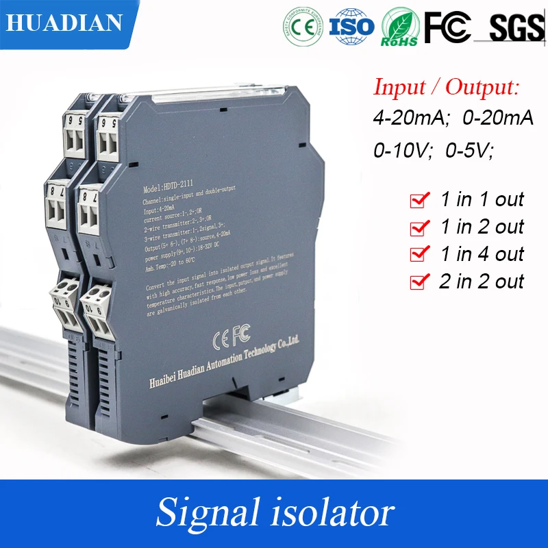 

1 в 2 Выход Пассивный вход 4-20 мА выход 4-20 мА изолированный преобразователь сигнала