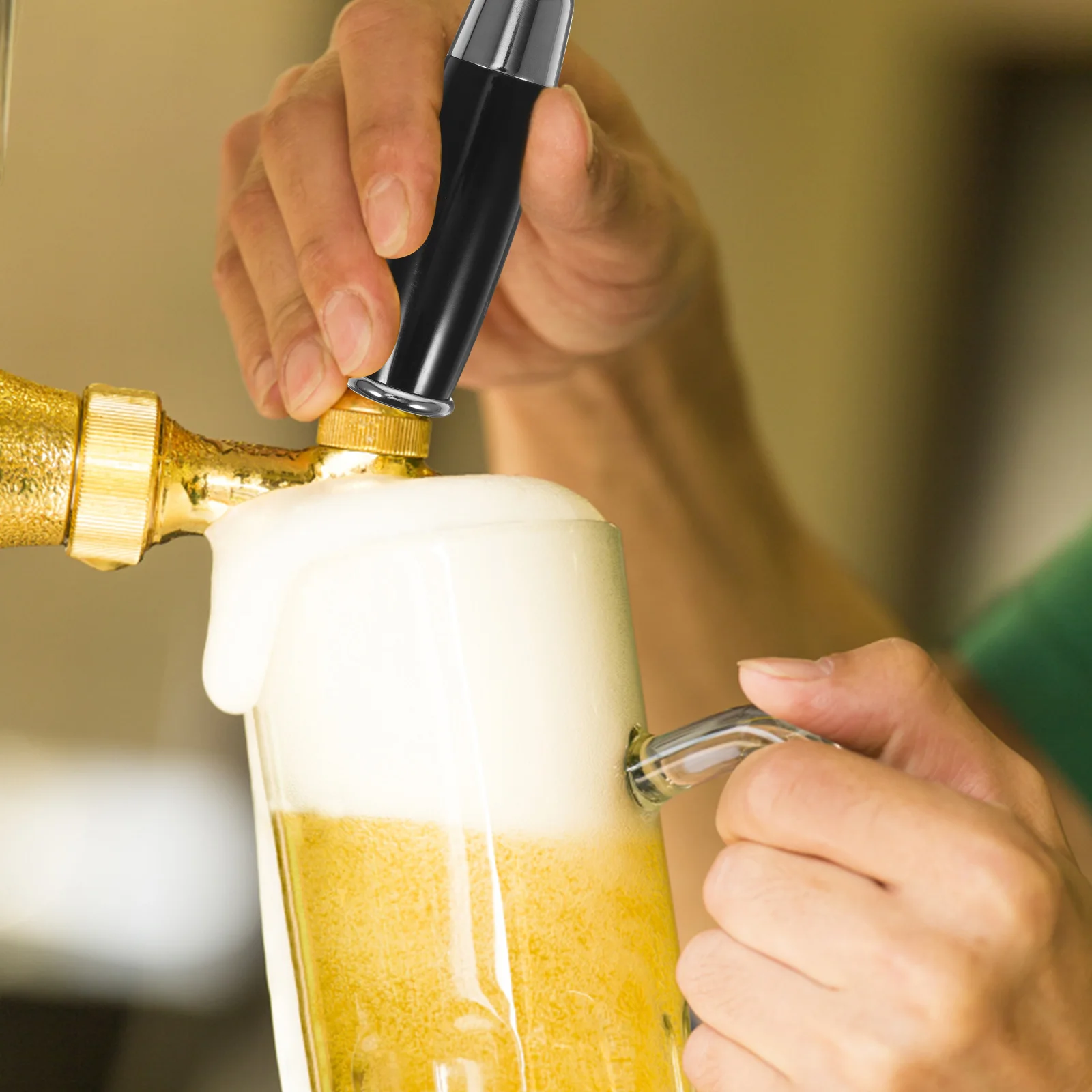 

Heavy Duty Beer Faucet Handle Stainless Steel Tap Accessories Brewing Device Kegerator Customizable Tower Handle Replacement
