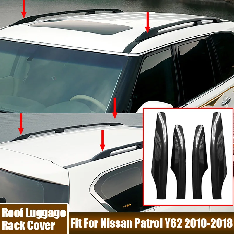 4Pcs Car Roof Luggage Rack Cover Roof Rack Corner Protector For Nissan Patrol Y62 2010 2011 2012 2013 2014 2015 2016 2017 2018