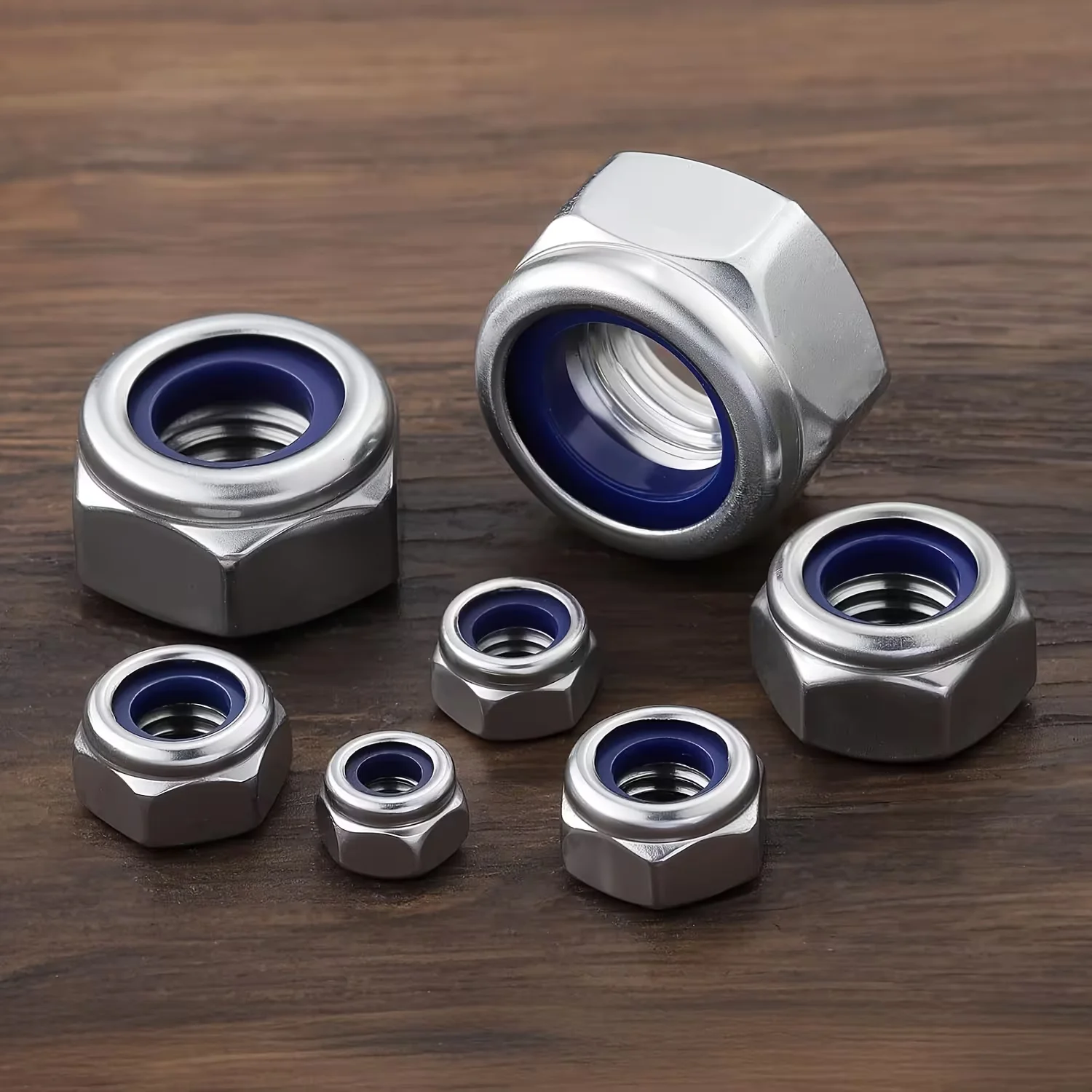 150pcs Box Anti-Slip Locking Nuts，Full Thread, M3/M4/M5/M6,Hex Lock Nuts, for Home DIY，Construction，Maintenance Projects