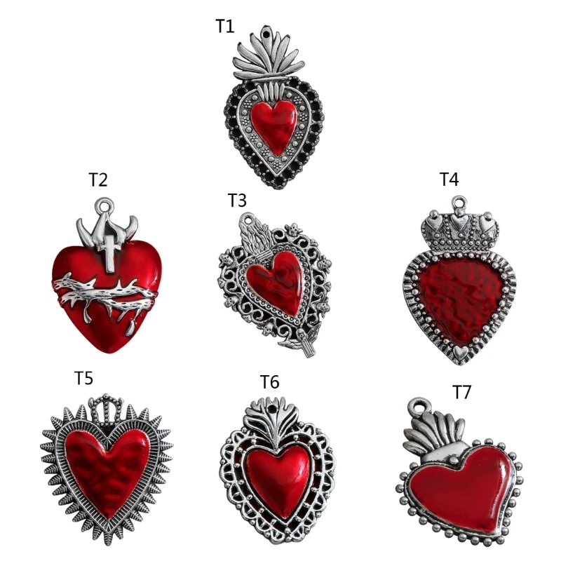 Heart Pendant Charm Gothic Jewelry Accessories for DIY Handmade Craft Making