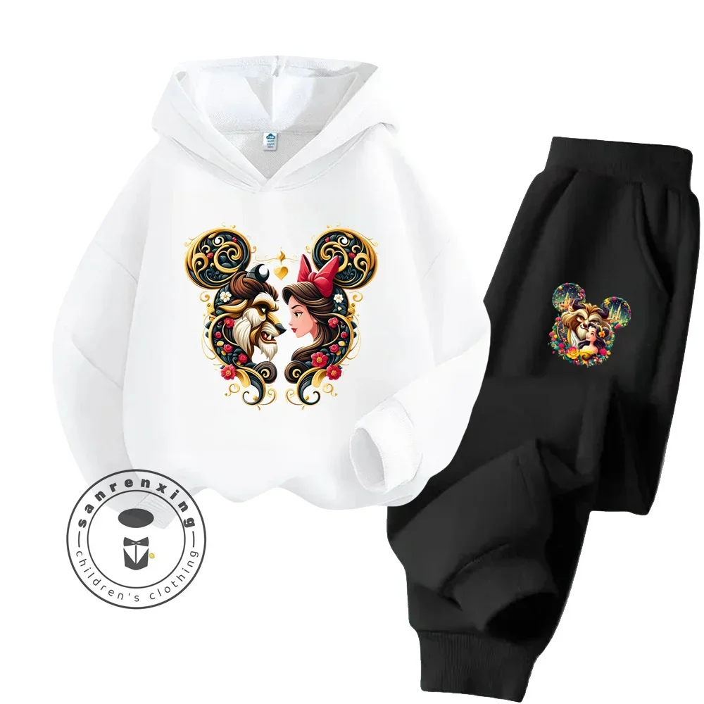 2024 Beauty and the Beast Disney Cheap Simple for Boy Girl Casual Wear Fun Graphics Everyday Style Fall Winter Hoodie Tracksuit