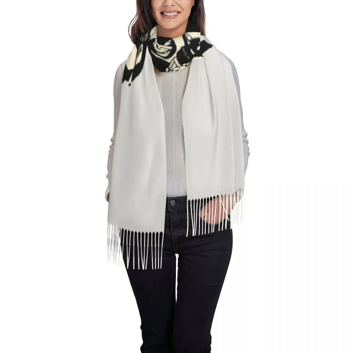 Mantón Una bufanda con borlas