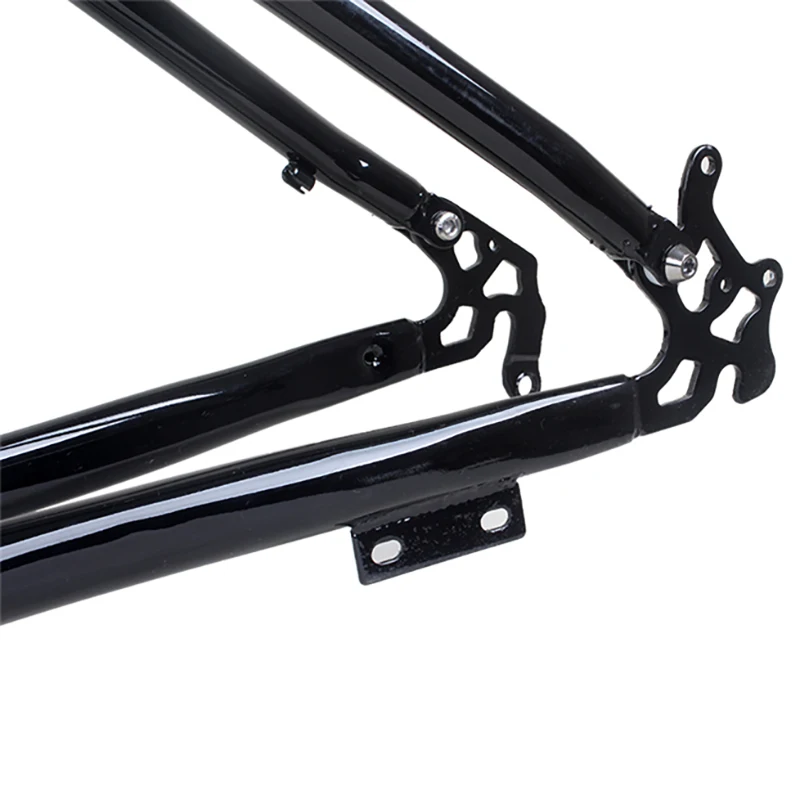 Shock-absorbing Frame for Mountain Bike, MTB Disc Brake, High Carbon Steel, Modified Bicycle Parts, Bright Black, 26 in