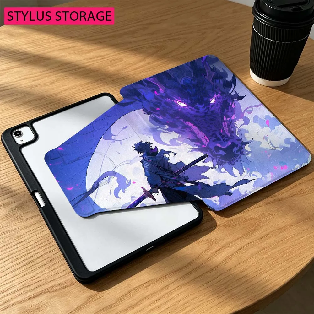 Anime Warrior Dragon For iPad Mini Pro Air 5 6 7 8 9 gen 11 10.5 8.3 9.7 7.9 10.9 inch 360° Rotation Pen slot Tablet Case