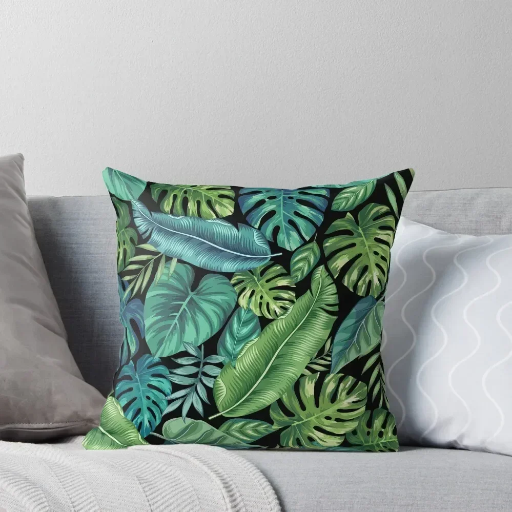 

Green & Teal Tropical Leaves Throw Pillow Pillow Case Christmas Pillowcases For Pillows Custom Cushion Sofa Pillow Cover