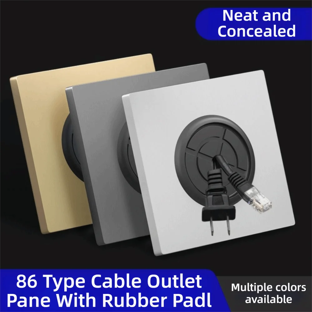 Electrical Supplies With Rubber Pad Blank Panel 35mm With Screws Wall Hole Cover 86 Type Cable Socket Cover