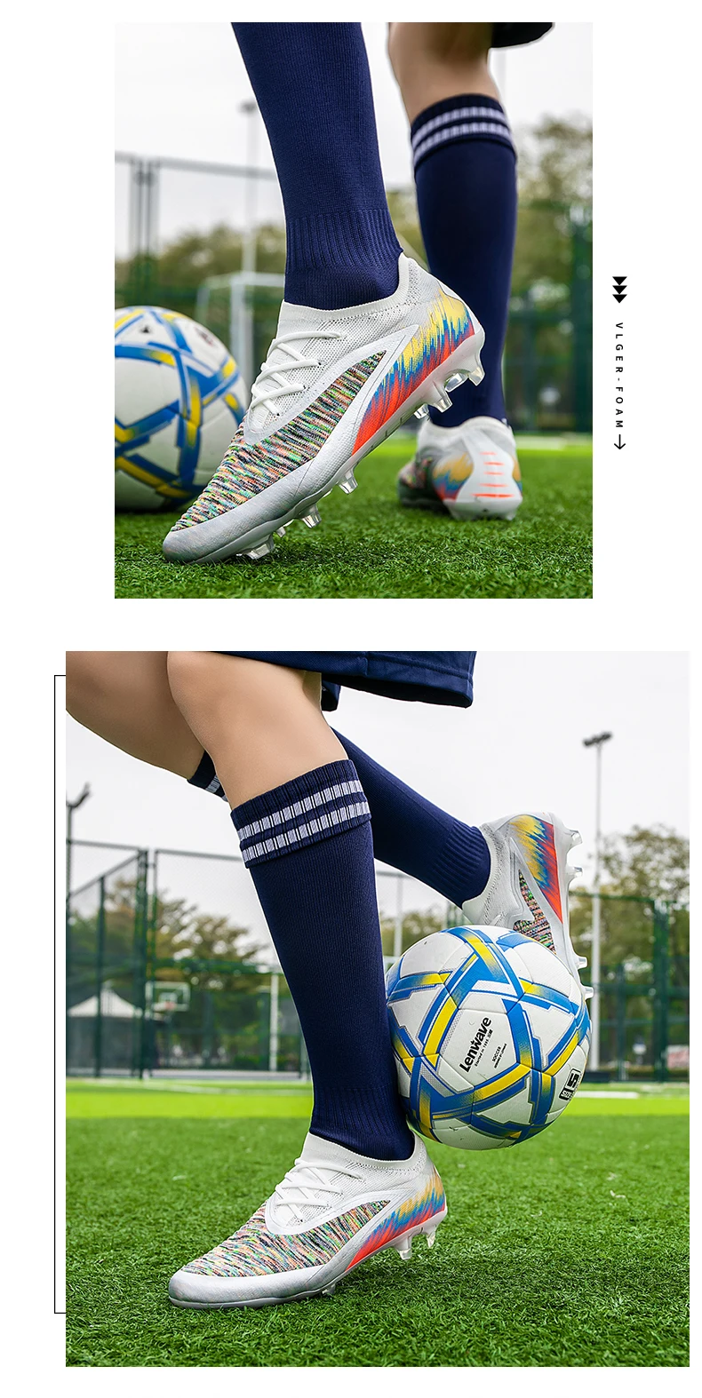 Neue Fußballschuhe für Herren, Stollenschuhe für Fußballspiele und Training, lange Stollen, FG, ultraleicht, rutschfest, Outdoor, Dropshipping. – Detail 15