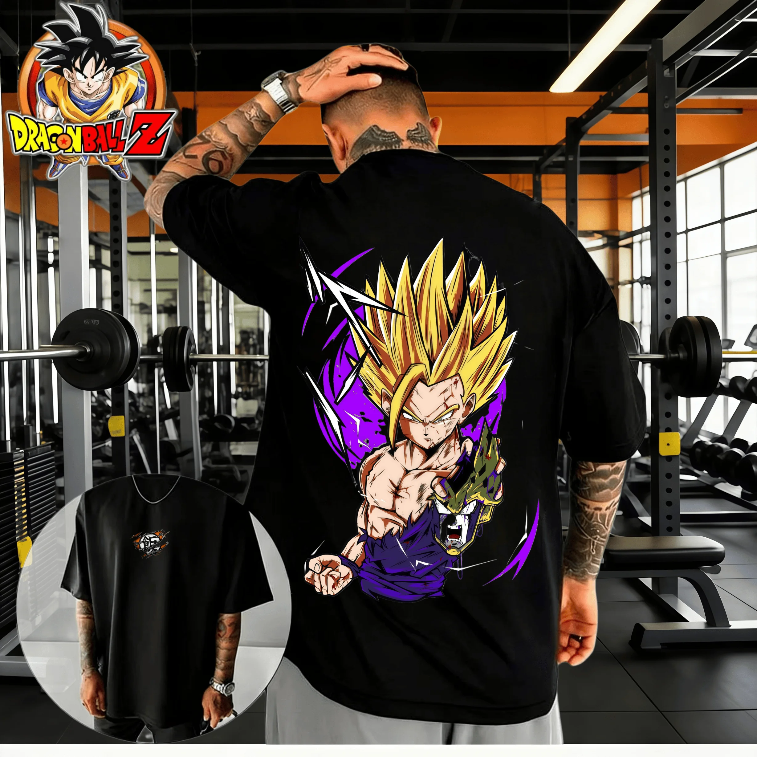 Camiseta Extra Grande de Dragon Ball Verano 2026, Alta Calidad, 100% Algodón, SS2, Estampado Gohan Vs Cell, Unisex, Retro, para Adultos y Niños