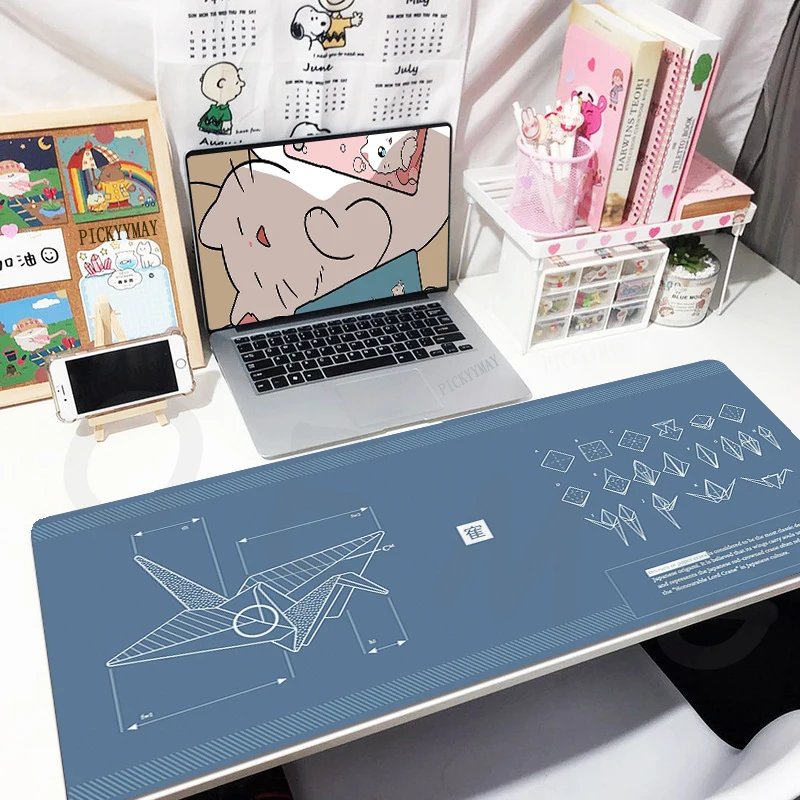 

Gaming Mousepads Mousepad Paper Crane Large Mouse Mat 40x90cm Big Desk Pads Non-Slip Rubber Mouse Pad Big Keyboard Mats