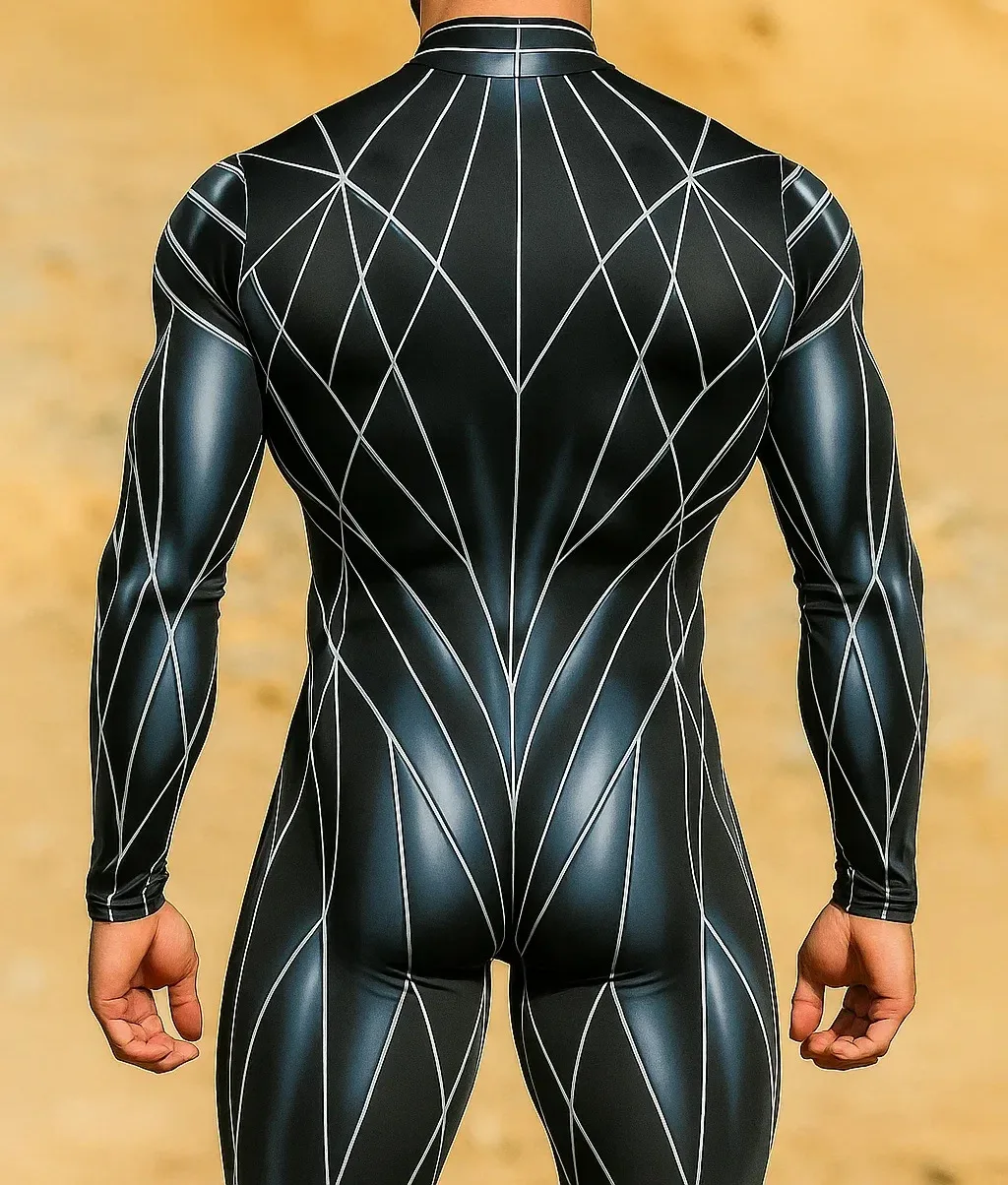 Halloween-Eidechsen-Bodysuit für Herren, Einzigartige Muskel-Serie, Festtags-Jumpsuit, Karnevalskostüm, Erwachsenen-Rollenspiel-Party, Maskenball-Set – Detail 11