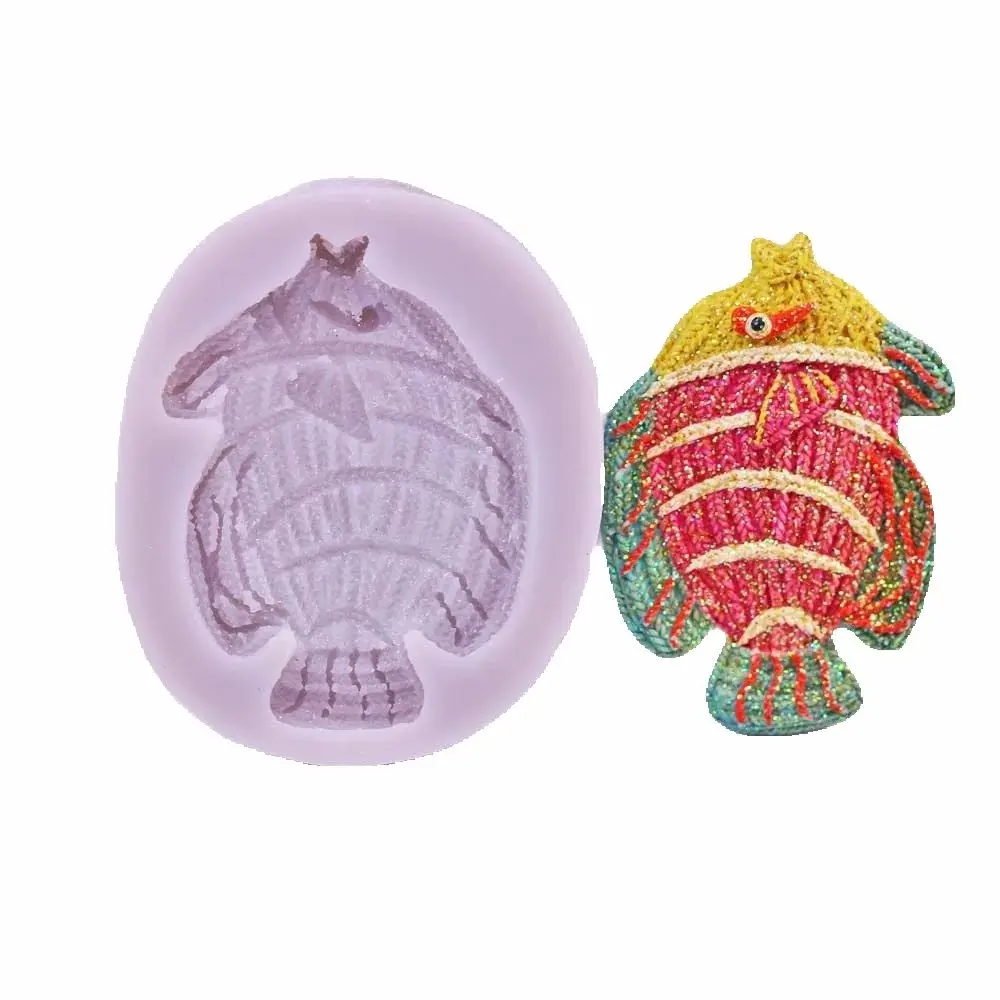 Sweater Texture Sea Fish Silicone Fondant Mould Cake Chocolate Baking Paste Sugar Topper Decoration Mold DIY